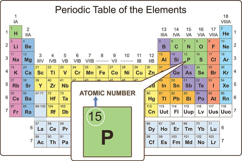 Periodic table atomic numbers