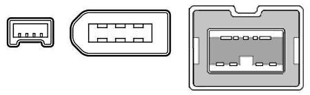 4-pin 6-pin and 9-pin Firewire Connectors