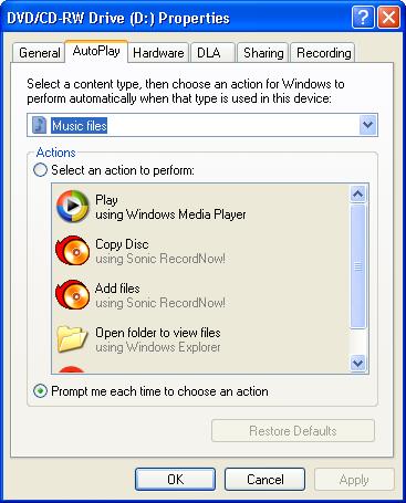 CD / DVD Drive Properties