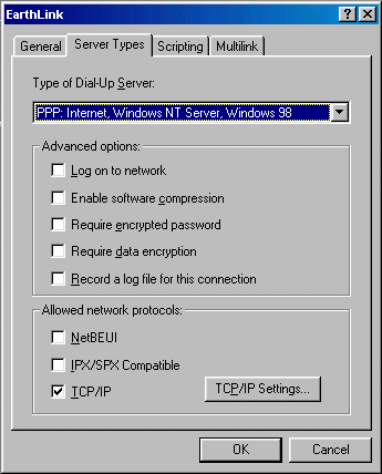 Connection dialog box