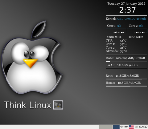 conky on XFCE desktop