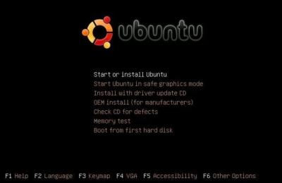 Ubuntu Startup Screen
