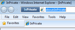 Note InPrivate indicator in address bar
