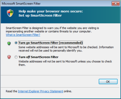 Internet Explorer SmartScreen Filter