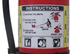 Fire extinguisher label