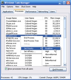 Set process priority