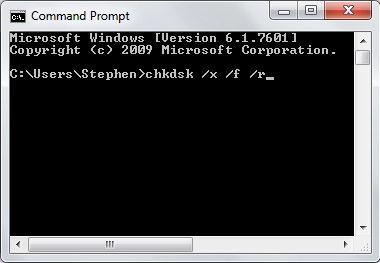 chkdsk command line program