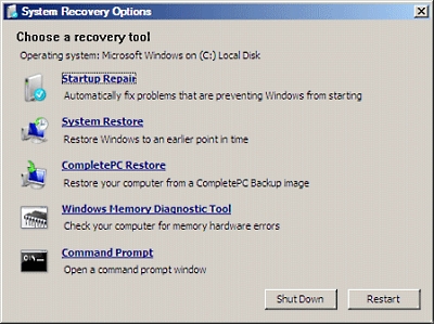 System Recovery Options