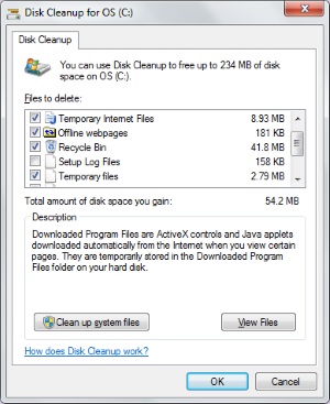 Disk Cleanup dialog box