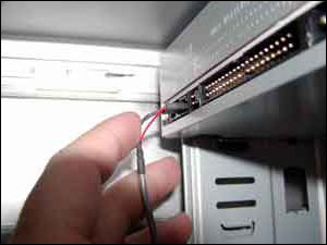 Attach the CD end of the audio cable