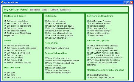 FREE Software - My Control Panel