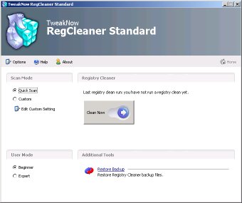 RegCleaner Program Window