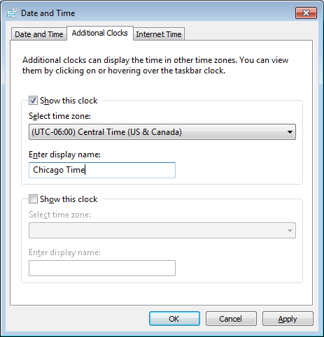 Date and Time dialog box