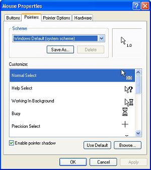 The Mouse Properties utility