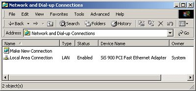 Network and Dial-up Connections