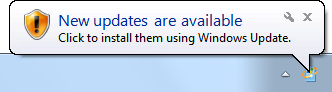 Windows 7 notification balloon