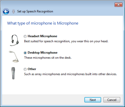 Set up a speech recognition microphone