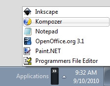 Folder on the Windows 7 Taskbar