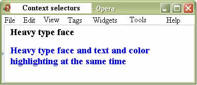Example of CSS Contextual selectors