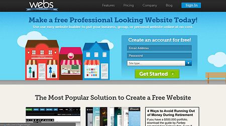 Make a free website on webs.com