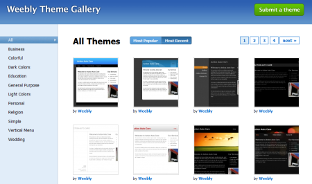 Weebly Theme Gallery