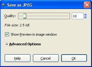 Save as JPEG dialog box