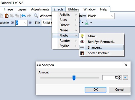 Paint.NET photo sharpen operation