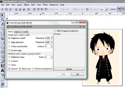 inkscape trace bitmap scans