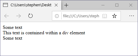 text in a div