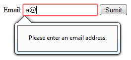 Email input box error