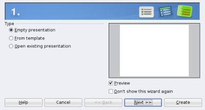 Choose presentation type