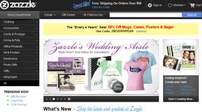 Zazzle Web site