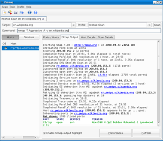 Zenmap's GUI interface