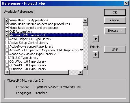 Project References dialog box