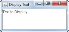 Text displayed in a Java Program