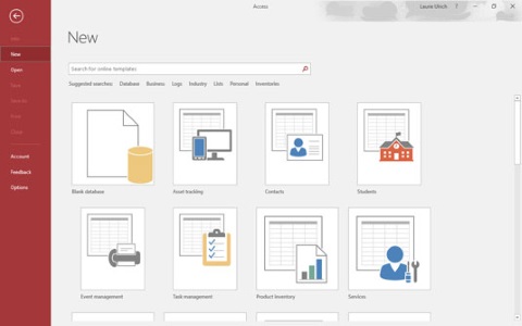 Access 2019 opening workspace